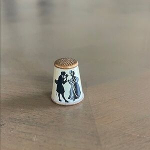 Vintage Thimble with Silhouette Design